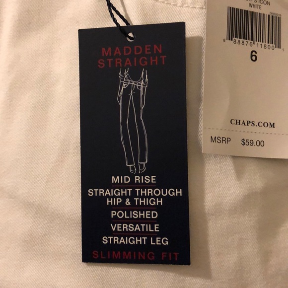 CHAPS White Madden Straight Pants - Picture 5 of 6